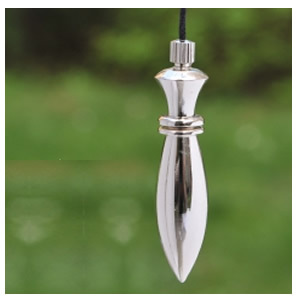 Pendulo Plateado de Metal Karnak Testigo Grande - Imagen 3