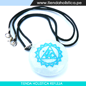 Dije en Cuarzo Cristal Svadhisthana grabado con el Sanscrito 5to Chakra - Imagen 3