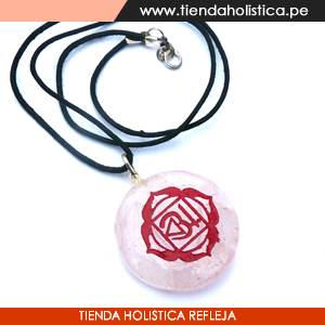 Dije en Cuarzo Cristal Muladhara grabado con el Sanscrito 1er Chakra