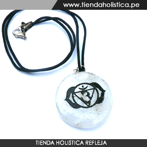 Dije en Cuarzo Cristal Ajna grabado con el Sanscrito 6to Chakra - Imagen 3