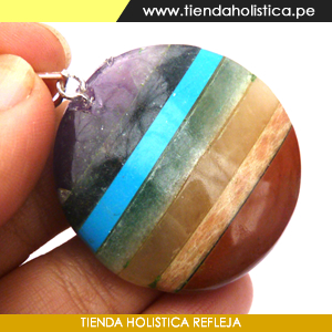 Dije de Piedras de los 07 Chakras en Forma de Disco - Imagen 3