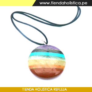 Dije de Piedras de los 07 Chakras en Forma de Disco - Imagen 2