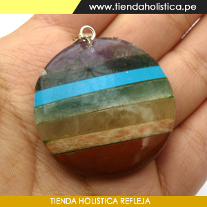 Dije de Piedras de los 07 Chakras en Forma de Disco - Imagen 4