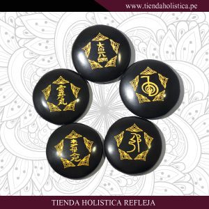 Set de Piedras de Onix Grabada con los chakras