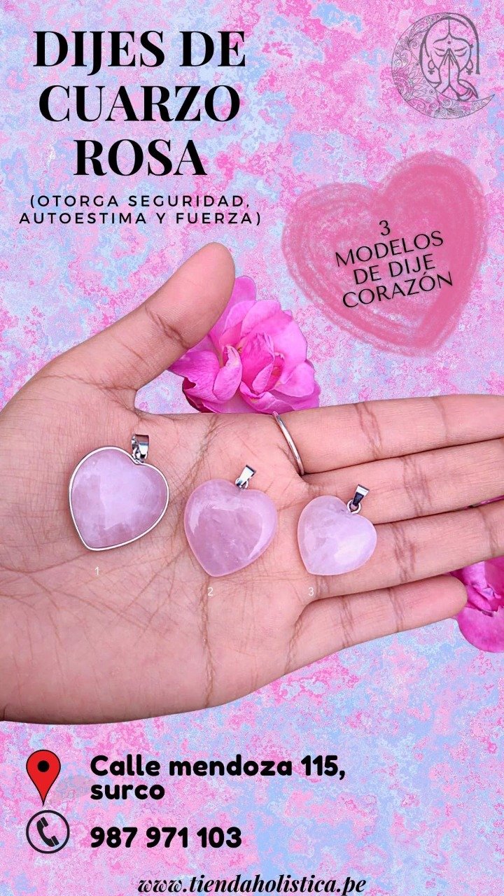 Dije Cuarzo Rosa Corazón