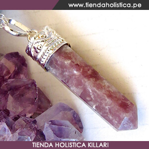 Lepidolite cap pencil pendants_Dije de Lepidolita_Killari Tienda Holistica