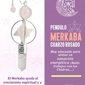 Pendulo Merkaba Cuarzo Rosa
