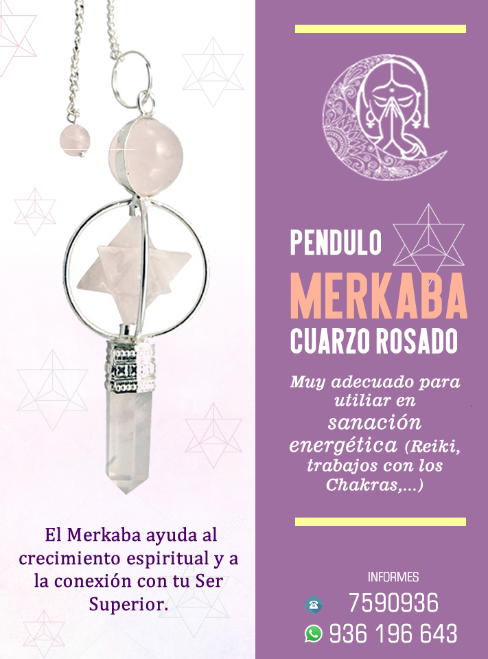 Pendulo Merkaba Cuarzo Rosa