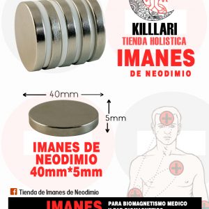 Iman de Neodimio 40mm X 5mm sin forro