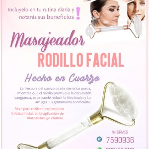 Rodillo Facial Doble de Cuarzo Cristal