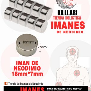 Iman de Neodimio 18mm X 7mm sin forro