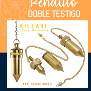 Pendulo de Metal Dorado Doble Testigo