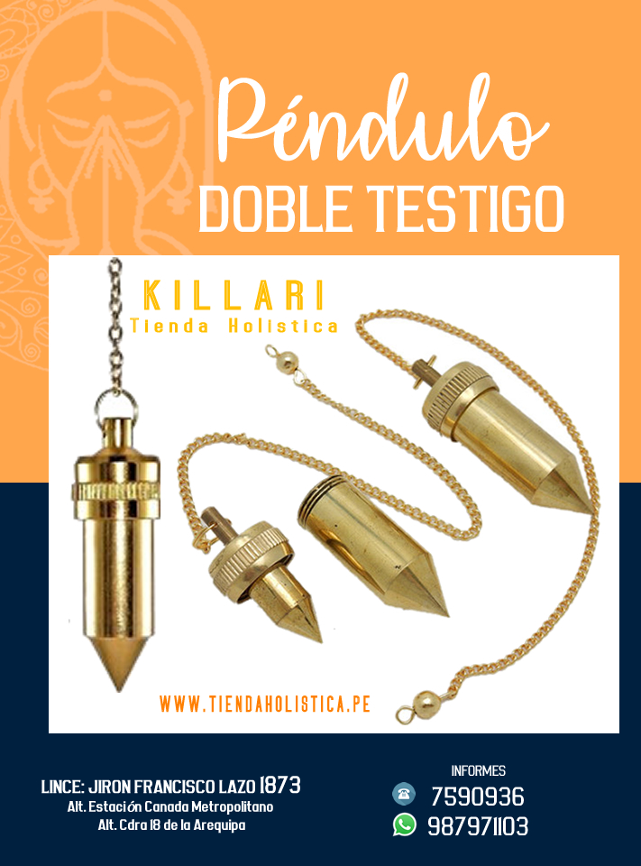 Pendulo de Metal Dorado Doble Testigo