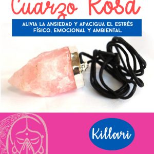Dije de Cuarzo Rosado Forma Estado Natural Raw