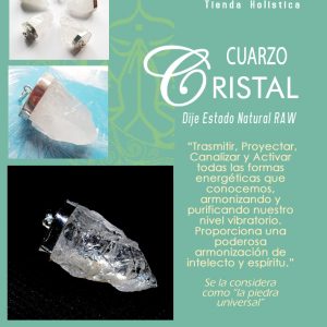 Dije Cuarzo Cristal Forma Natural Raw