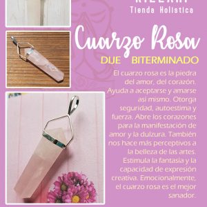 Dije Cuarzo Rosado Biterminado
