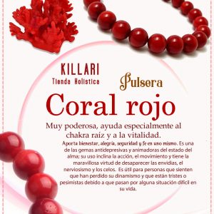 🧘‍♀❣ Pulsera Coral Rojo  📿📿