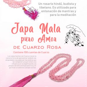 📿 Japa Mala Puro Amor de Cuarzo Rosa 🕉📿🙌